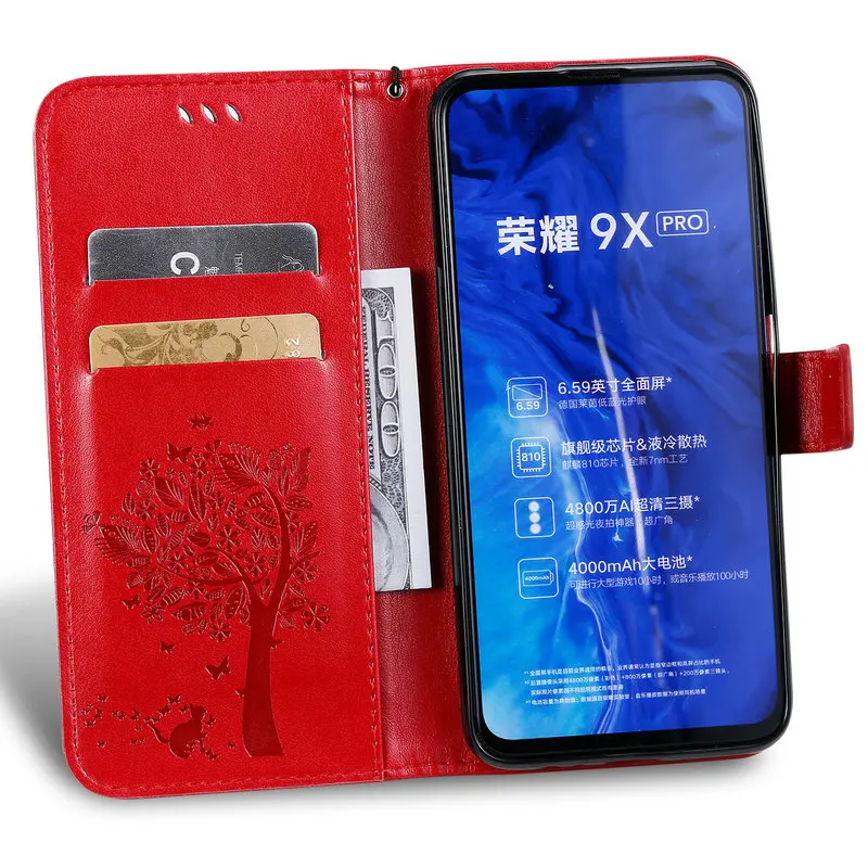 Для huawei Honor 9X Premium 9X Pro 9 X флип-чехол 3D рельефный простой кожаный чехол для Honor 9X чехол Honor X9 Premium чехол-кошелек