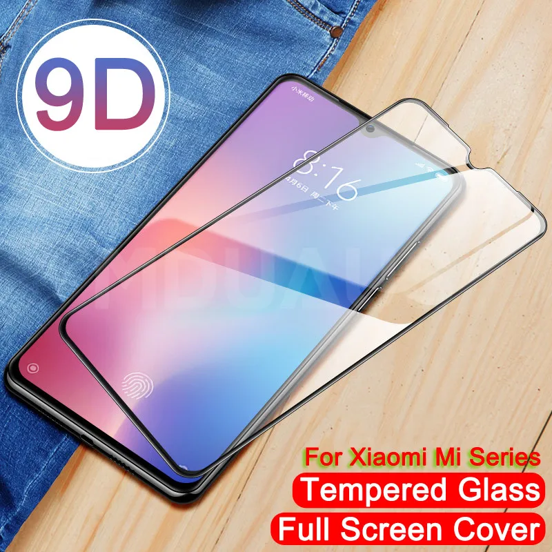 

9D Tempered Glass For Xiaomi Mi 9 SE CC9 CC9E Mi 8 SE A1 A2 A3 Lite Pocophone F1 Screen Protector Protective Glass Film Case