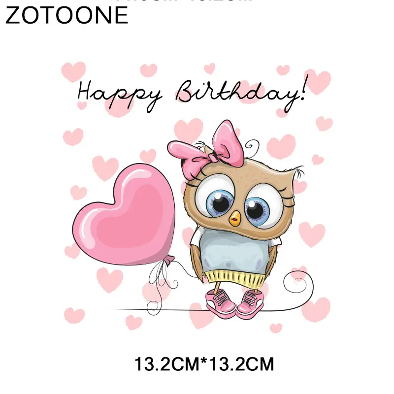 ZOTOONE Милая музыкальная нашивка в виде совы, наклейки в виде животных, железные наклейки для одежды, футболки, аксессуары, аппликация, сделай сам, теплопередача G