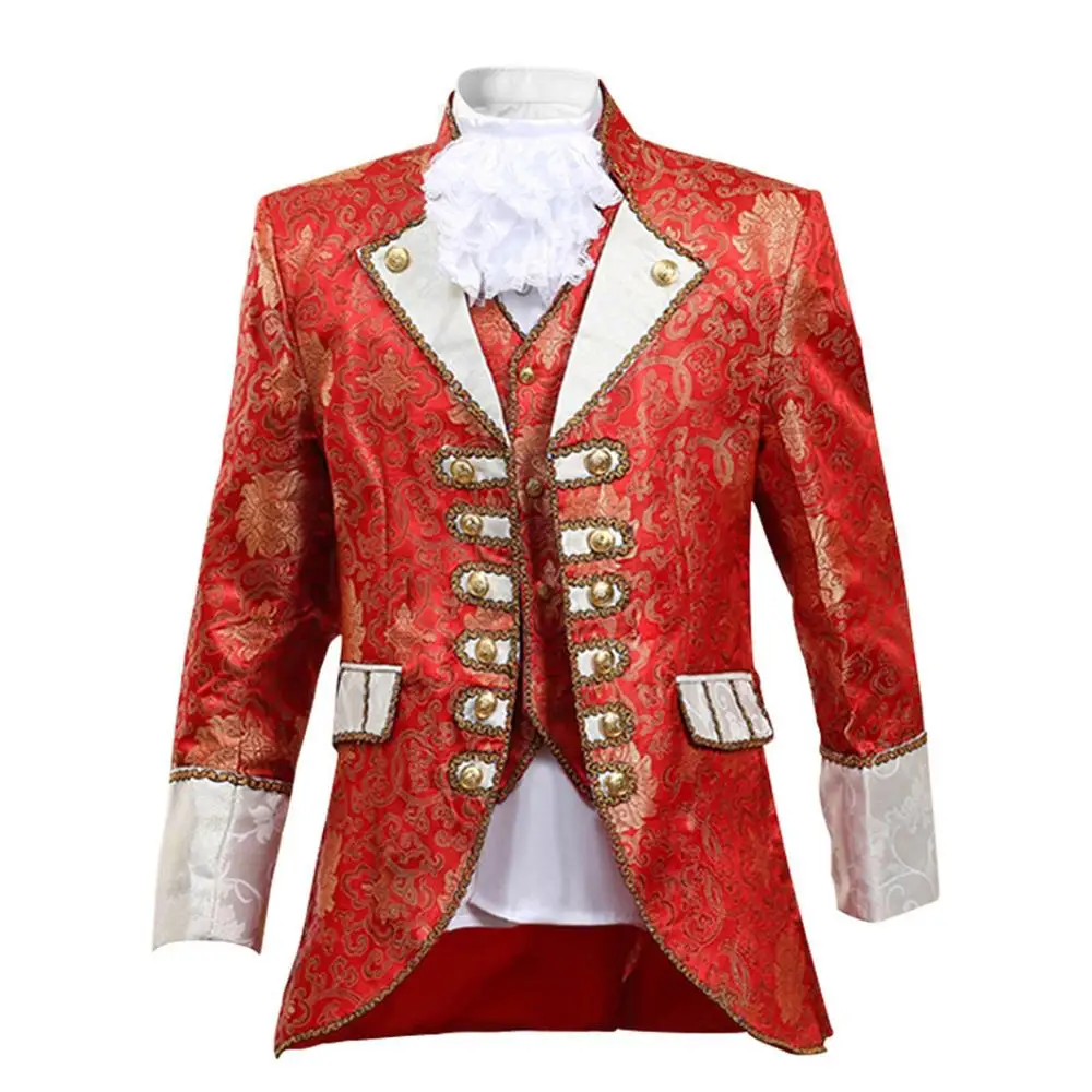 Yunclos мужской костюм для суда сценическое платье двубортный комплект из 5 предметов(пиджак+ жилет+ брюки+ воротник цветок+ рукав цветок - Цвет: as shown