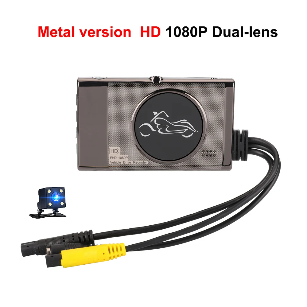 Metal HD 1080P Jabriel Autocycle мотоциклетная камера HD 1080P двойной объектив высокой четкости мотоциклетный рекордер Dash камера водонепроницаемый объектив Быстрый просмотр - Название цвета: Metal HD 1080P
