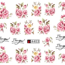 A403 акварельные цветные буквенные цветы для беременных женщин фототерапия наклейки для ногтей A385-420 г-н Чжан