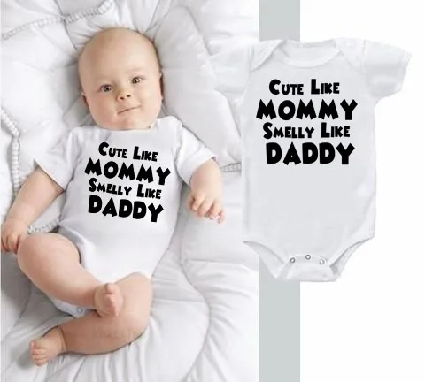 

Cute Like Mummy Funny Letter Print Newborn Baby Romper Summer Infant 100% Jumpsuit Toddler Short Sleeve Soft Playsuits