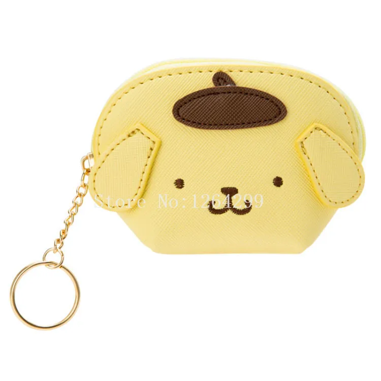 Черный My Melody Cinnamoroll PomPom Purin Kuromi Gudetama для девочек, детские мини-сумки для монет из искусственной кожи для детей - Цвет: Черный