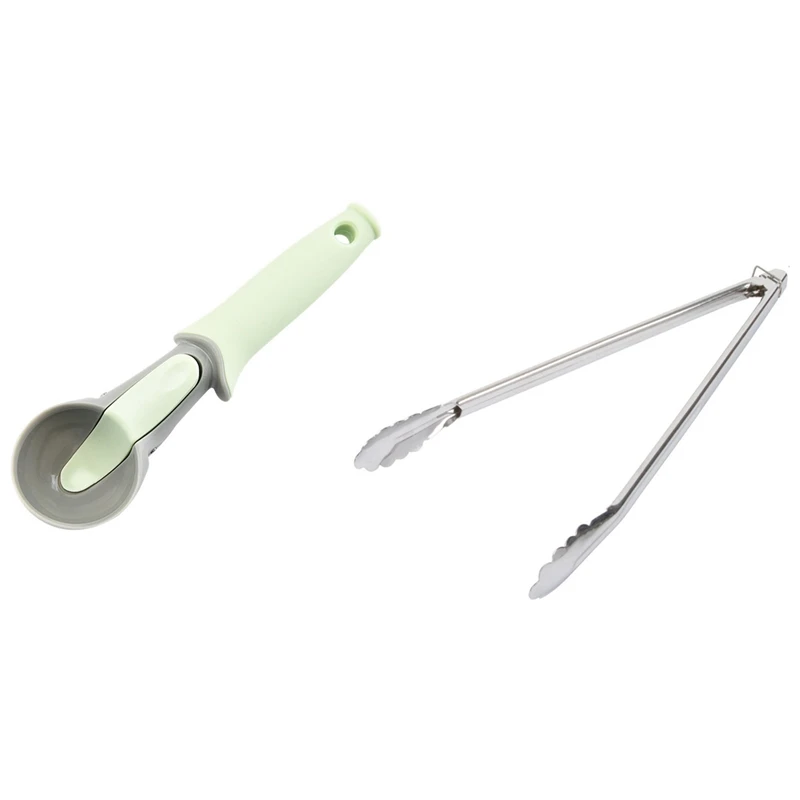 Ice Cream Scoop Spoon Icecream Cookie With Food Tongs Kitchen Utensils Buffet Cooking Tool |