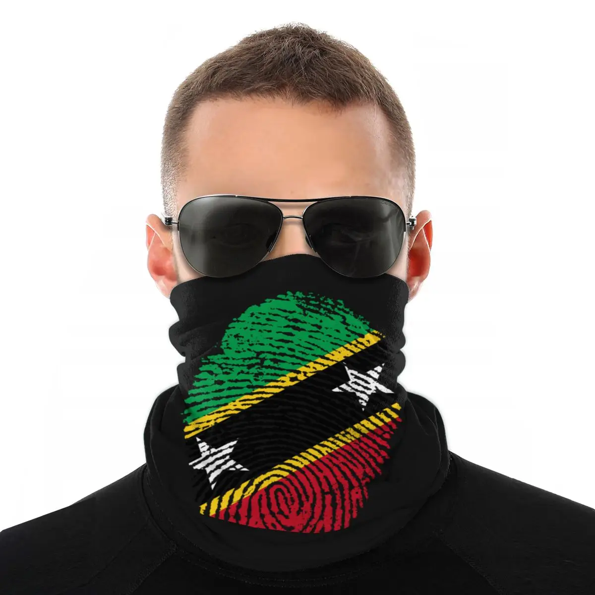 

Kittitian Nevisian Saint Kitts и Nevis шарф полумаска для лица для мужчин и женщин Мужская маска для шеи Бандана ветрозащитная повязка для головы для прогулок на открытом воздухе