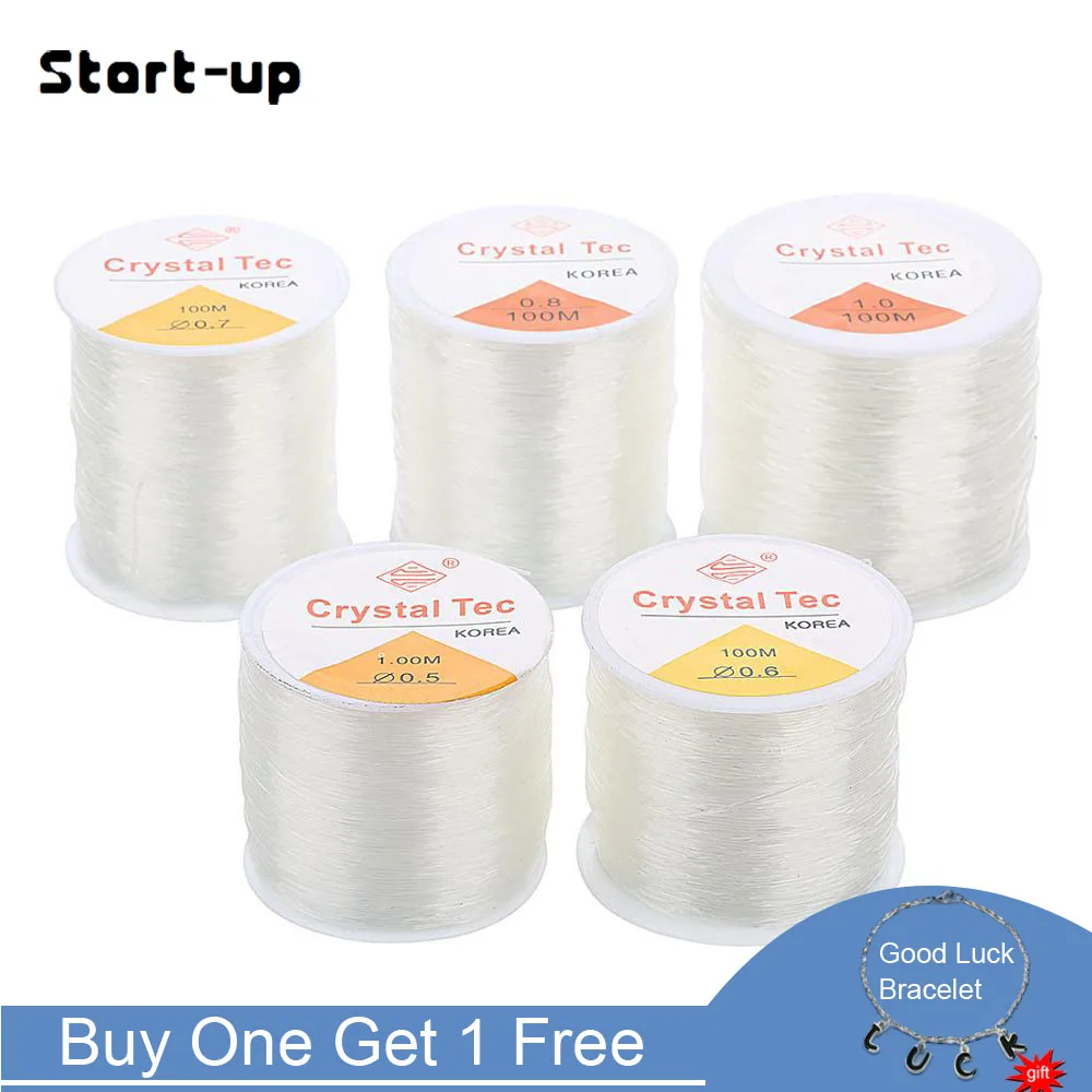 

100M/Roll Plastic Crystal Beading Stretch Cords Elastic Line DIY Making Jewelry Supply Wire String Jewelry String Thread Wires