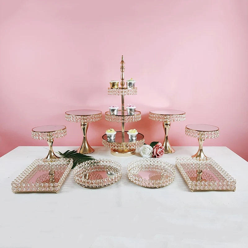 3 -15pcs cupcake 3 tier cake stand set gold color good qualtiy
