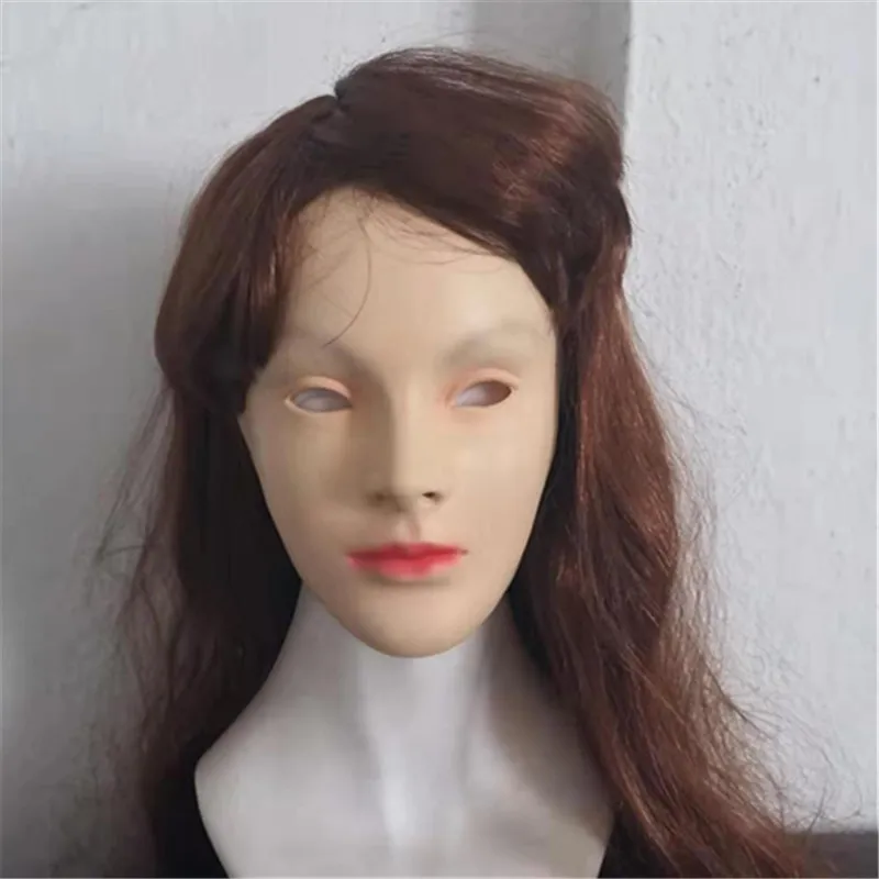 novo realista feminino traje de halloween cosplay adereços masquerade festa máscara de látex careca beleza sexy menina crossdress máscaras