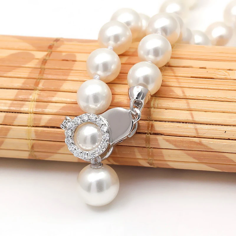 925 Silver Pendant Connector Clasp Double Insurance Pearl Necklace Sterling Silver Spring Ring Clip Clasps Wholesale SC-MC026