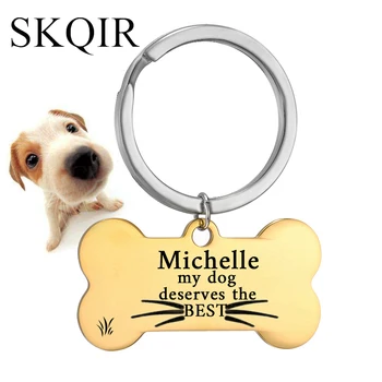

Customized Dog Cat ID Tag Engraved Stainless Steel Pet ID Tag Collar Accessories Silver Color Cat Name Telephone Free Enaraving
