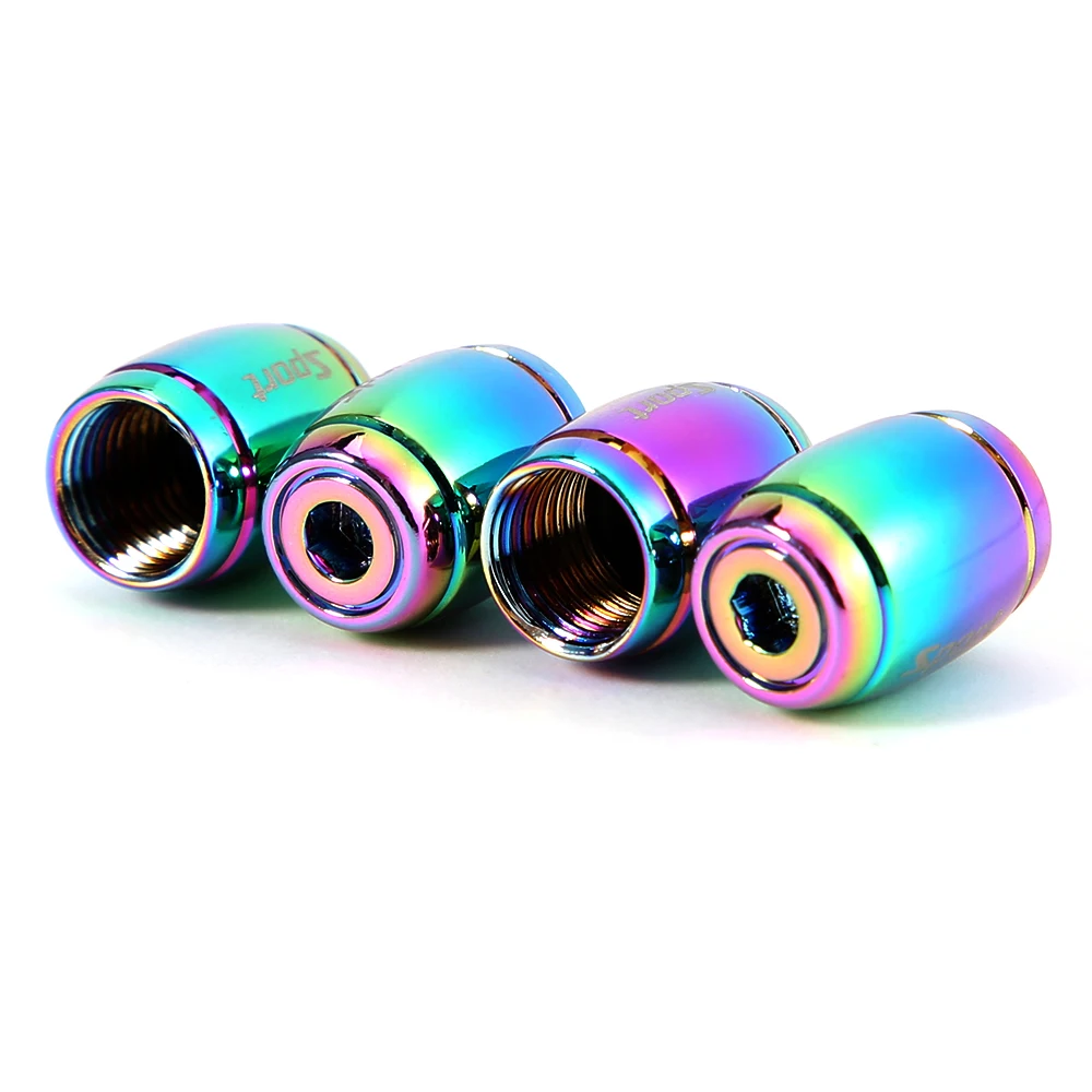 DSYCAR 1Set Fashion Zinc Alloy Anti-theft Sport Car Tire Valve Caps Wheel Tires Tire Stem Air Cap Airtight Cover for Car Styling