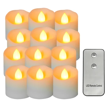 

12pcs LED Simulation Candle Flame Light Electronic Decorative Lamp with 2-button Remote Control for Christmas Tree Halloween New