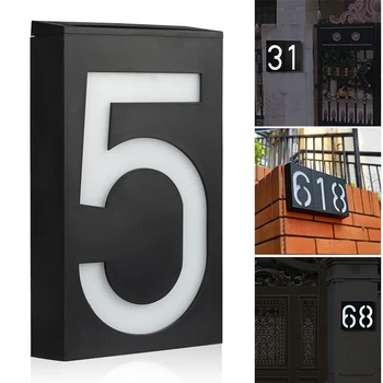 

LED Solar House Number Light Outdoor Plaque Solar Powered Numbers lamp Sign for Home House Street Garden Yard JS22