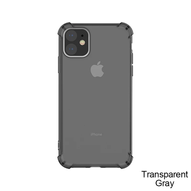Противоударный бампер прозрачный силиконовый чехол для телефона iPhone 11 X XS XR XS Max 8 7 6 6S Plus Прозрачная защитная задняя крышка - Цвет: Transparent black