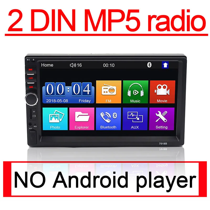 2 Din автомобильное радио HD 7 "сенсорный экран стерео Bluetooth FM ISO Power SD USB Aux вход Mp5