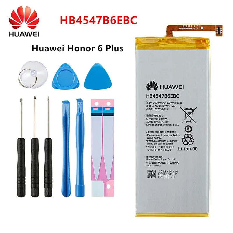 Оригинальная батарея Hua Wei 100% HB4547B6EBC 3500 мАч для Huawei Honor 6 Plus искусственная