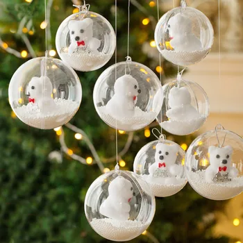 

Behogar 20PCS Transparent Fillable Hanging Balls Ornaments for Christmas Xmas Tree Home House Shop Mall Party Decor 6cm Diameter