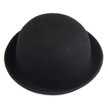 1 шт Дыня котелок шляпа котелок фетровая шляпа Чаплина шляпа для верховой езды(черный