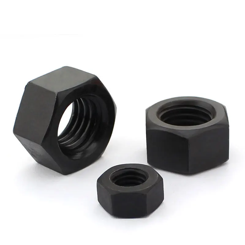 M2~M30 Hex Full Nut Metric Black Class 8.8 Strength Steel Hex Nut for Screw Bolt 