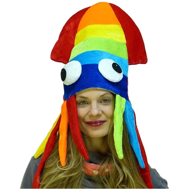 Sombreros divertidos para fiesta, gorro de calamar Sombrero Loco, disfraz de Halloween, gorros para la cabeza, hombres, niños, regalos de navidad _ - AliExpress