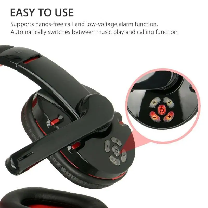 Soft PU Headphones Wireless Gaming Headset with Microphone With Extra Mic muted function Surround For PC Laptop