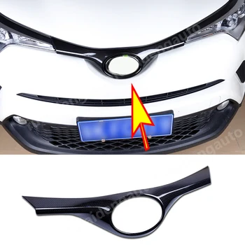 

For Toyota C-HR CHR 2016-2019 Carbon Fiber ABS Chrome Front intermediate Upper Grille Grill Trim car styling accessories