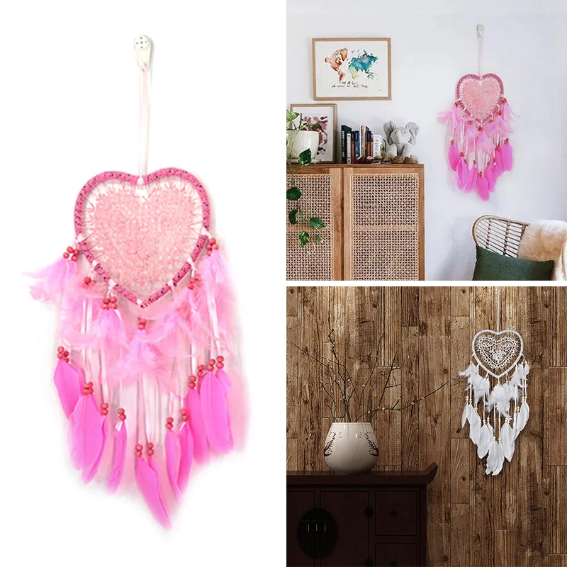 Hollow Love Heart Wall Hanging Ornament Dream Catcher Home Office Decoration Use