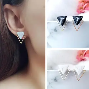 

FUN-BEAUTYEuropean and American Fashion Hot Style Geometric Hollow Earrings Wild Level Triangle Earrings Simple Grained Earrings