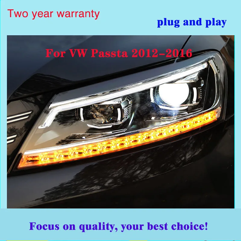 Автомобильный Стайлинг для v w 2012- passat светодиодный фары для V W passat светодиодный головной фонарь биксенон/светодиодный объектив фары