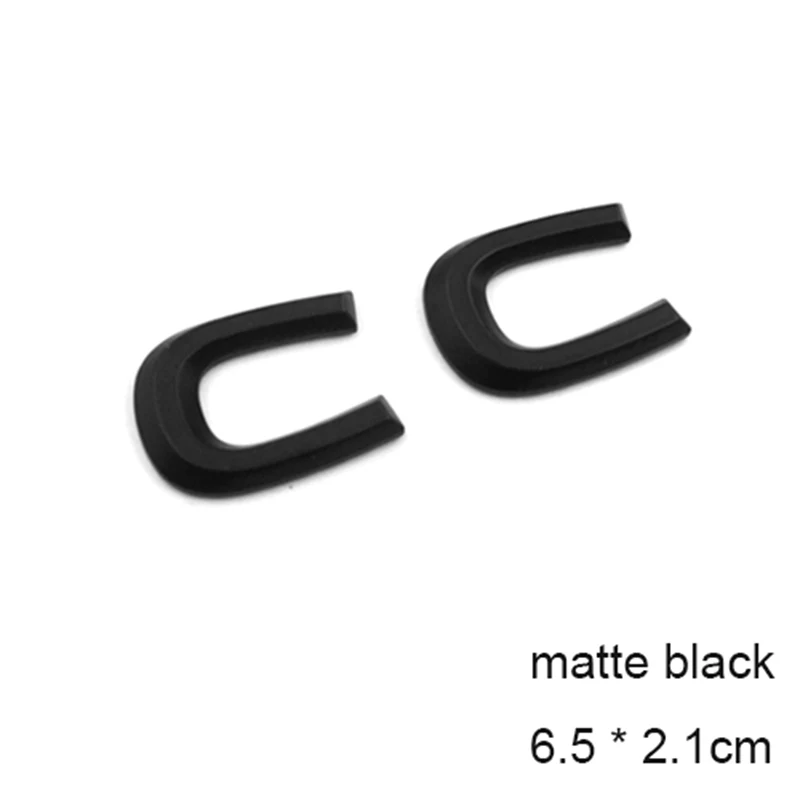 Matte CC 3D шрифт буквы Эмблема для CC ARTEON автомобильный Стайлинг переоборудование Средний багажник логотип значок наклейка хром матовый черный глянцевый черный - Цвет: Matte CC