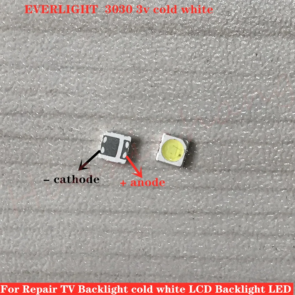 1000 шт. для EVERLIGHT светодиодный Телевизор с подсветкой высокой мощности Светодиодный с двумя ЧИПАМИ 1,5 Вт 3 в 3030 холодный белый PT30A66 ТВ Приложение