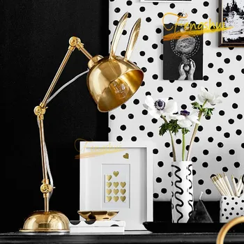 

Modern Creative Metal Rabbit LED Table Lamp Lighting Nordic Light Luxury Reading Table Lights Bedroom Bedside Living Room Lamp