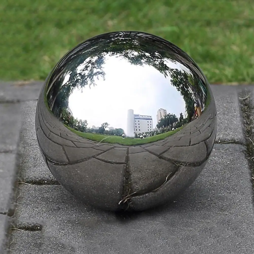 Hollow Ball Decoration 25-100mm High Gloss Glitter Steel Ball Sphere Garden Mirror Ball For Home Decoration Garden Balls Supplies Hollow Ornament