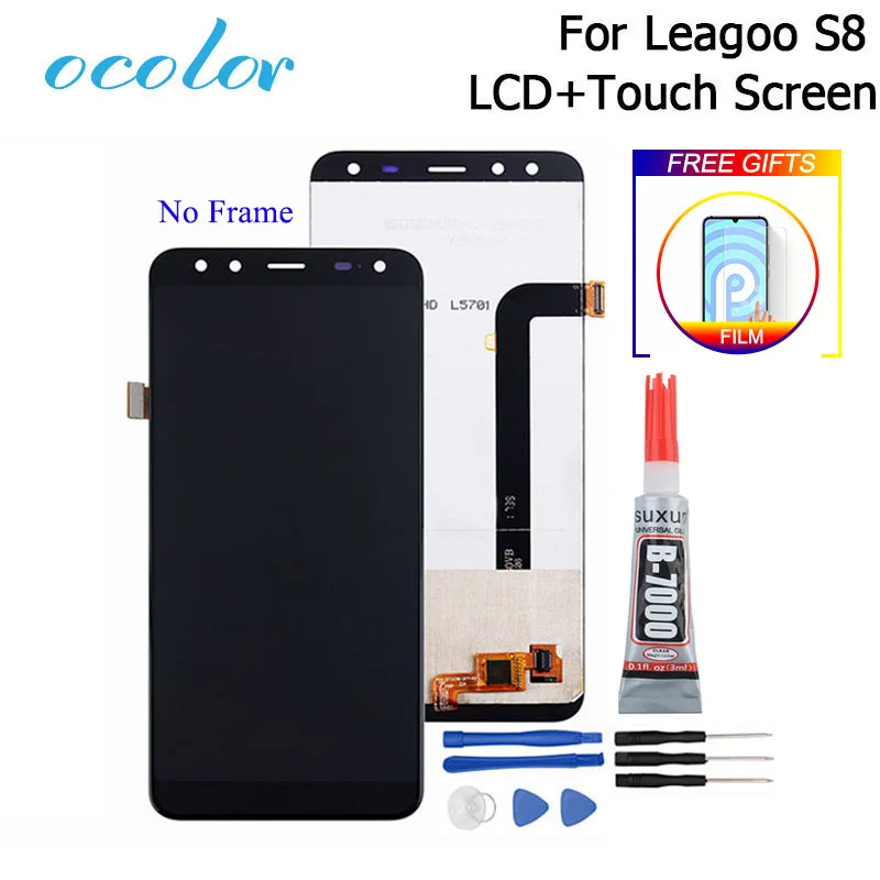 Ocolor для Leagoo S8 ЖК-дисплей+ кодирующий преобразователь сенсорного экрана в сборе Замена+ Инструменты+ клей+ пленка для мобильного телефона Leagoo S8
