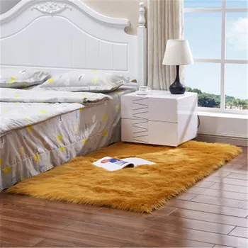 

High quality White Plush Carpet Imitation Australian Sheepskin Thicken Children's Bedroom blanket Mats Bay Window cushions