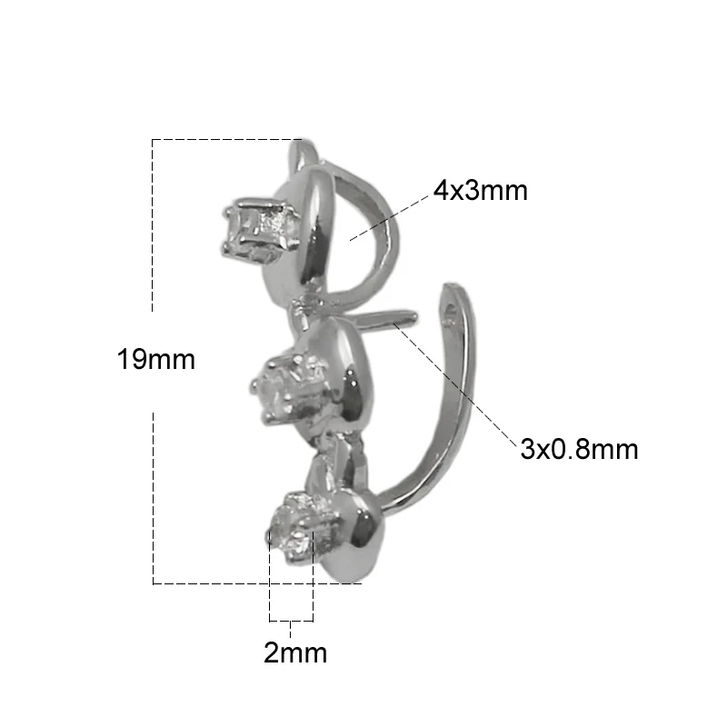 platina plated Beadsnice Твердое Серебро 925 соединители под замком Серебряная Зажимная подвеска-Бейл Застежка для DIY персонализированных подвесок ID34622 - Цвет: platina plated