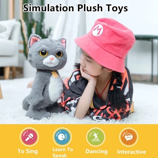 Cute Electric Plush Toy Cat Electric Toy Robot Pet Can Singing Walking Speaking Music Effect High Simulation Cat Kid Girl Gifts 1