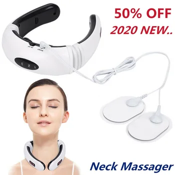 

Electric Pulse Neck Massager Kneading Shiatsu Heating Pain Relief Health Care Relaxation Tens Machine