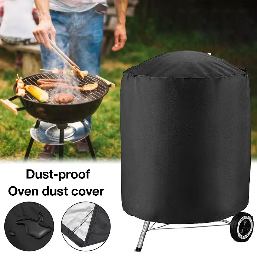 Black Waterproof BBQ Cover Anti Dust Rain Grill Protector Storage BBQ Accessories For Home Patio Garden