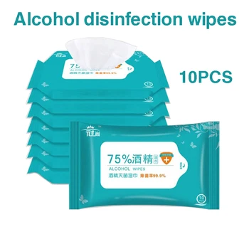 

Disinfection Antiseptic Pads 75% Alcohol Swabs Wet Wipes Skin Cleaning Care Sterilization First Aid Cleaning Tissue Box 10pc/box