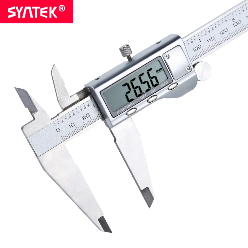 

Syntek Eectronic Digital Vernier Caliper 0-100-150-200-300mm Digital Caliper Stainless Steel Mini 4-12inch Micrometer Paquimetro