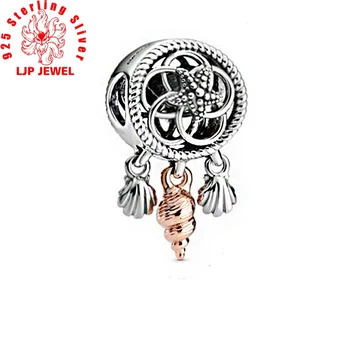 

2020 New Summer 925 Sterling Silver Openwork Seashell Dreamcatcher Charms Beads fit Original Bracelets Women DIY Jewelry