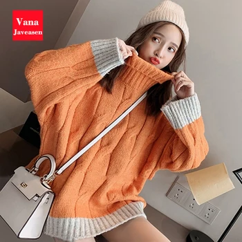

Winter Clothing Thick Warm Knitwear Tops Women Sweater Turtleneck Overize Sweaters Pullover Long Jumper Women Sweaters