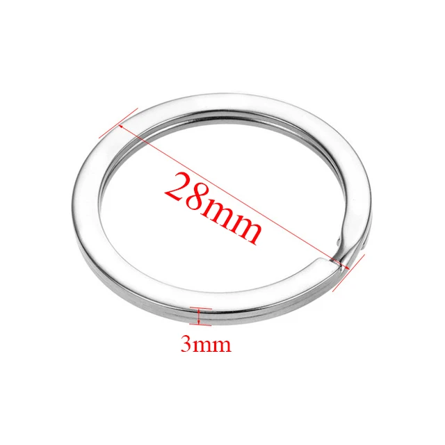 28mm Semitree 304 нержавеющая сталь 10 шт разделенные кольца брелок плоский держатель для ключей брелки «сделай сам» Аксессуары для изготовления ювелирных изделий - Цвет: 28mm