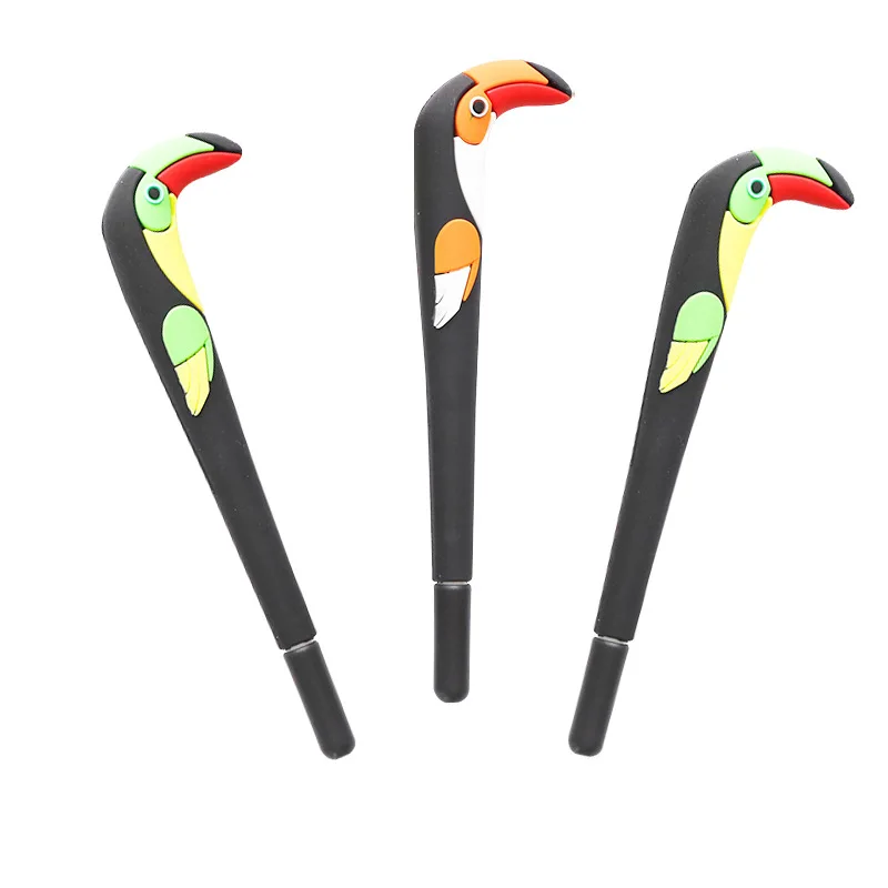 40PCS/Lot cute cartoon toucan pen students write homework stationery silica gel creative neutral pen