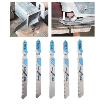 

5 Pcs HCS T118A Jig Saw Blades Wood Metal Fast Cutting Reciprocating Saw Blade 35ED