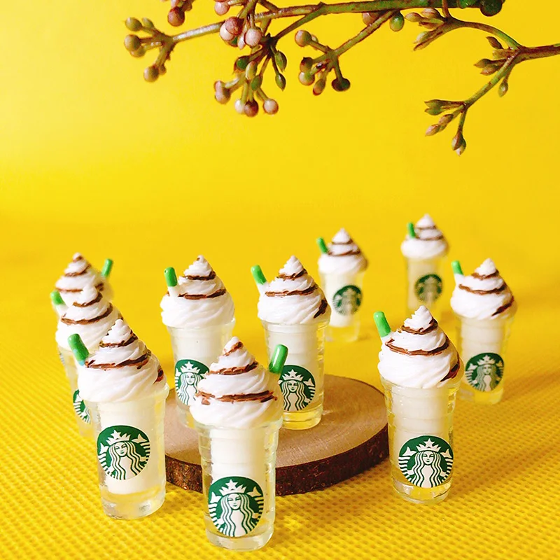 10 шт. Frappuccino, соломенная чашка, чашка для мороженого, дополнение для пушистой слизи, амулеты, полимерные принадлежности, аксессуары, глина для моделирования, детские игрушки