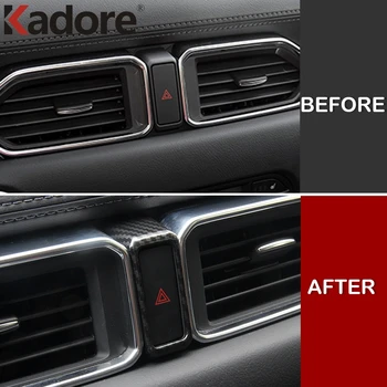 

For Mazda CX-5 CX5 2017-2019 2020 Interior Dashboard Warning Light Button Cover Trim Alert Alarm Flash Light Switch Accessories