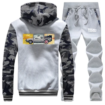 

Back To The Future Print Fashion Military Warm Pants Sweatshirt Men's Full Suit Tracksuit Casual Comfortable Camo AE86 Jackets